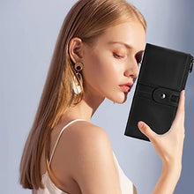 Charger l'image dans la galerie, Roulens Portefeuille en Cuir Végétalien pour Femme Portefeuille Femme Cuir Porte Monnaie Porte-chéquiers Porte-Cartes pour 13 Cartes