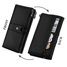 Charger l'image dans la galerie, Roulens Portefeuille en Cuir Végétalien pour Femme Portefeuille Femme Cuir Porte Monnaie Porte-chéquiers Porte-Cartes pour 13 Cartes
