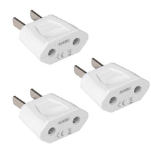 Charger l'image dans la galerie, Aukru 3X Adaptateur de Voyage Prise France/Allemagne/Europe vers USA amérique/uS/Chine, Japon Canada, Mexique Blanc