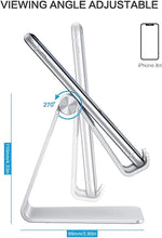 Charger l'image dans la galerie, OMOTON Support Téléphone, Support Téléphone Bureau Multi-Angles Réglable, Support Téléphone Portable en Aluminium Compatible avec iPhone 13 Pro/13/12 Pro Max/12/11 Pro/XR, Samsung S20/S10/S9, Argenté