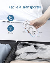 Charger l'image dans la galerie, LENCENT Prise USB Secteur Multiple, 5 en 1 Chargeur Multiprises avec 3 Sortie AC 16A, 4000W et 2 Ports USB, Murale Electrique Idéal pour Chambre Bureau Domicile