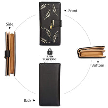 Charger l'image dans la galerie, CHAOFANXI Portefeuille pour Femme, Porte Monnaie Femme, en Cuir Bifold Wallet Porte-Cartes (Noir)