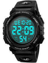 Charger l'image dans la galerie, CIVO Montre Homme Sport Militaire étanche Montre Digitale Chronomètre Alarme Lumière LED Montres Bracelet Hommes Numerique Mode Grand Cadran Noir
