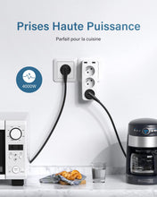 Charger l'image dans la galerie, LENCENT Prise USB Secteur Multiple, 5 en 1 Chargeur Multiprises avec 3 Sortie AC 16A, 4000W et 2 Ports USB, Murale Electrique Idéal pour Chambre Bureau Domicile