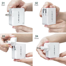 Charger l'image dans la galerie, LENCENT Chargeur USB Multiple, 4 Ports USB Secteur Internationale, 5V/4.4A Adaptateur Prise Anglaise/Europe/Americaine/Australie avec Technologie Smart IC pour Téléphones Portables Tablettes PC