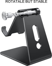 Charger l'image dans la galerie, OMOTON Support de téléphone réglable, Support de téléphone Portable entièrement en Aluminium pour Filmer, Compatible avec iPhone 14 Pro/13/12/Pro Max/11 Pro/XR/XS Max/SE/8, Noir