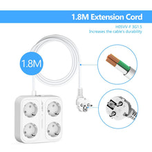 Charger l'image dans la galerie, JSVER Multiprise, Multi Prises Électriques à 4 Prises et 4 Ports USB (3680W/16A), Bloc Multiprise avec 3 Ports USB A+1 Ports USB C Câble 1,8M et Interrupteurs, Protection Contre Les Surcharges-Blanc