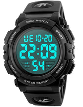 Charger l'image dans la galerie, CIVO Montre Homme Sport Militaire étanche Montre Digitale Chronomètre Alarme Lumière LED Montres Bracelet Hommes Numerique Mode Grand Cadran Noir