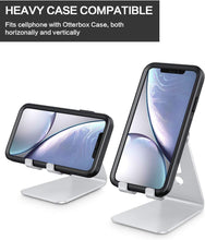 Charger l'image dans la galerie, OMOTON Support Téléphone, Support Téléphone Bureau Multi-Angles Réglable, Support Téléphone Portable en Aluminium Compatible avec iPhone 13 Pro/13/12 Pro Max/12/11 Pro/XR, Samsung S20/S10/S9, Argenté