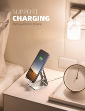 Charger l'image dans la galerie, Lamicall Support Téléphone, Multi Position Dock Téléphone - Support Dock pour iPhone 16 Pro Max Plus, 15/14/13/12 Pro Max Plus Mini SE XS Max XR X 8 7, Huawei, Samsung, Autres Smartphones -Argenté