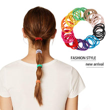 Charger l'image dans la galerie, Bandes élastiques pour cheveux, 50 pièces de Multicolore cravates élastiques, Lies pour queue de cheval, Chouchous de cheveux pour femme & filles (4mm)
