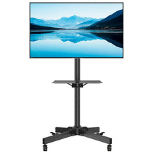 Charger l'image dans la galerie, BONTEC Support TV roulettes Chariot Meuble TV pour Ecran de 23-60 Pouces Plasma/LCD/LED, Capacité 40kg, Hauteur Réglable de 800-1500 mm avec Plateau Solide - VESA Max 400x400 mm