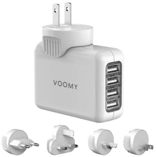 Charger l'image dans la galerie, VOOMY Adaptateur Universel de Voyage, Adaptateur Prise Universelle pour 170+ Pays, Adaptateur de Voyage Interchangeable avec 4 USB, Adapteur Voyage pour USA UK Australie Japon Chine