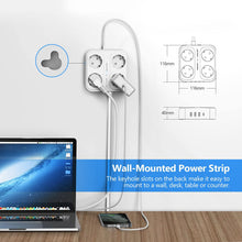 Charger l'image dans la galerie, JSVER Multiprise, Multi Prises Électriques à 4 Prises et 4 Ports USB (3680W/16A), Bloc Multiprise avec 3 Ports USB A+1 Ports USB C Câble 1,8M et Interrupteurs, Protection Contre Les Surcharges-Blanc