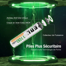 Charger l'image dans la galerie, EBL 16PCS Piles AAA Rechargeables, AAA Piles Rechargeables Ni-MH 1,2V Auto-Décharge Faible, Compatible avec Jouet, Rasoir, Télécommande, etc.