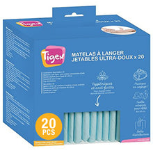 Charger l'image dans la galerie, Tigex Protections Jetables pour Matelas à Langer, Blanc/Bleu, Lot de 20