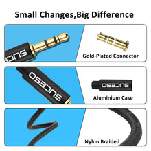 Charger l'image dans la galerie, SUCESO Splitter Audio Jack Double Jack 3.5mm Mâle vers 2 Femelle Câble Audio Splitter Stéréo Compatible pour Casques Audio, Enceintes, Smartphones,Tablettes,Lecteurs,PS4,MP3,Phone, Samsung- 35cm(Noir)