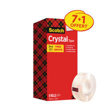 Charger l'image dans la galerie, Scotch Crystal Ruban Adhésif Transparent , Multi-Pack, 8 Rouleaux, 19mm x 33 m - Ruban Adhésif Transparent à Usage Général pour l'Ecole, la Maison et le Bureau