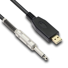Charger l'image dans la galerie, MEIRIYFA Câble de guitare USB, USB vers 6.35mm 1/4" TS mâle Mono Câble de convertisseur de guitare électrique pour l'enregistrement d'instruments - 3M