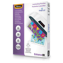 Charger l'image dans la galerie, Pochettes de plastification Fellowes au format A4, 80 microns, Pack de 100 Feuilles à plastifier, Finition Brillante, Technologie ImageLast Aspect Haute Qualité, Idéal pour les photos et affiches