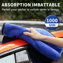 Charger l'image dans la galerie, Faireach 80x50 CM XL Chiffons en Microfibre Voiture Lot de 2, Chiffon de Séchage pour Voiture 1000GSM Chiffons de Polissage pour Auto Motocyclette l'entretien Ultra Absorbant Serviettes Microfibre