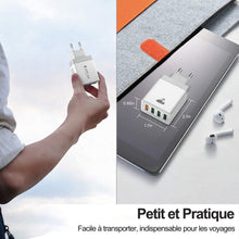 Charger l'image dans la galerie, Chargeur USB, 40W Prise USB Multiple 4 Ports Bloc Chargeur Rapide Samsung QC3.0 Chargeur Secteur USB Adaptateur pour iPhone 16 15 14 13 12 8 XR Samsung S24 Ultra S23 S22 S21 iPad Xiaomi Huawei Google