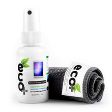 Charger l'image dans la galerie, Kit de spray nettoyant naturel Ecomoist pour écran 50ml avec chiffon microfibre réutilisable, compatible smartphones, écrans tactiles, ordinateurs portables et