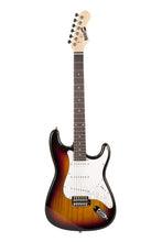 Charger l'image dans la galerie, RockJam Kit de guitare électrique Taille complète avec ampli de guitare de 10 watts, cours, sangle, sac de concerts, choix, cordes de plomb et de rechange - Sunburst