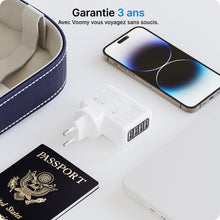 Charger l'image dans la galerie, VOOMY Adaptateur Universel de Voyage, Adaptateur Prise Universelle pour 170+ Pays, Adaptateur de Voyage Interchangeable avec 4 USB, Adapteur Voyage pour USA UK Australie Japon Chine