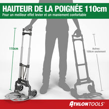 Charger l'image dans la galerie, ATHLON TOOLS Diable Pliable en Aluminium - 70 kg capacité