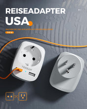 Charger l'image dans la galerie, TESSAN Adaptateur Prise USA, Adaptateur France vers USA avec 2 USB, Adaptateur Prise Americaine, Adaptateur Voyage pour USA Canada Américaine Mexique Thailande Dominicaine, Adaptateur Type B