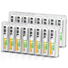 Charger l'image dans la galerie, EBL 16PCS Piles AAA Rechargeables, AAA Piles Rechargeables Ni-MH 1,2V Auto-Décharge Faible, Compatible avec Jouet, Rasoir, Télécommande, etc.