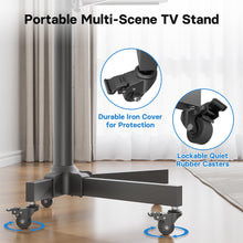 Charger l'image dans la galerie, BONTEC Support TV roulettes Chariot Meuble TV pour Ecran de 23-60 Pouces Plasma/LCD/LED, Capacité 40kg, Hauteur Réglable de 800-1500 mm avec Plateau Solide - VESA Max 400x400 mm