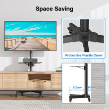 Charger l'image dans la galerie, BONTEC Support TV roulettes Chariot Meuble TV pour Ecran de 23-60 Pouces Plasma/LCD/LED, Capacité 40kg, Hauteur Réglable de 800-1500 mm avec Plateau Solide - VESA Max 400x400 mm