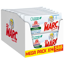Charger l'image dans la galerie, St Marc Lingette nettoyante Désinfectante 0% Résidus Agressifs, Compostable - 42 lingettes antibactérien larges en Lot de 14 (Total 588 lingettes)