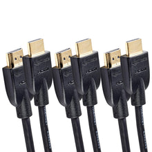 Charger l'image dans la galerie, Amazon Basics Lot de 3 câbles HDMI 4K de 1.8 m - Haute performance 18 Gbps avec Ethernet, 4K@60Hz, 2160p, Noir
