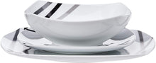 Charger l'image dans la galerie, Service de Table Porcelaine 18 pièces Lignes Modernes 6 Personnes Lave-Vaisselle