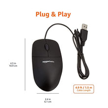 Charger l'image dans la galerie, Amazon Basics Souris Optique USB à 3 Boutons pour Windows et Mac OS X Noir
