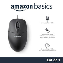 Charger l'image dans la galerie, Amazon Basics Souris Optique USB à 3 Boutons pour Windows et Mac OS X Noir
