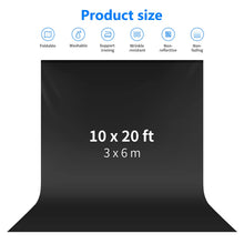 Charger l'image dans la galerie, Neewer 10x20 ft / 3x6m Photo Studio 100% Mousseline Pure Pliant Toile de Fond pour Photographie, Vidéo et Télévision (Noire)
