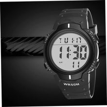 Charger l'image dans la galerie, sevennine Mens Digital Sports Montre à écran LED Grand visage Montres militaires pour hommes étanche décontracté chronomètre lumineux, vert
