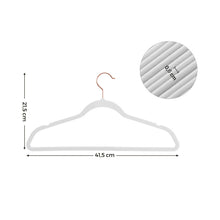 Charger l'image dans la galerie, SONGMICS Lot de 20 Cintres Velours Adulte, Longueur 41,5 cm, Fin, Grande Capacité de Charge, avec Crochets Pivotants à 360°, pour Manteaux, Chemises, Blanc et Rose Gold CRF026W01
