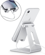 Charger l'image dans la galerie, OMOTON Support Téléphone, Support Téléphone Bureau Multi-Angles Réglable, Support Téléphone Portable en Aluminium Compatible avec iPhone 13 Pro/13/12 Pro Max/12/11 Pro/XR, Samsung S20/S10/S9, Argenté
