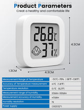 Charger l'image dans la galerie, Mini Thermomètre Hygromètre Intérieur Digital à Haute Précision, Moniteur de Température et Humidimètre, Thermo Hygromètre Indicateur du Niveau de Confort
