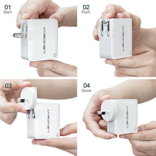 Charger l'image dans la galerie, LENCENT Chargeur USB Multiple, 4 Ports USB Secteur Internationale, 5V/4.4A Adaptateur Prise Anglaise/Europe/Americaine/Australie avec Technologie Smart IC pour Téléphones Portables Tablettes PC

