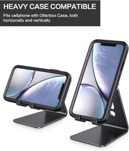 Charger l'image dans la galerie, OMOTON Support de téléphone réglable, Support de téléphone Portable entièrement en Aluminium pour Filmer, Compatible avec iPhone 14 Pro/13/12/Pro Max/11 Pro/XR/XS Max/SE/8, Noir

