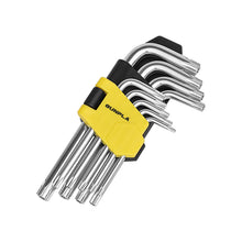 Charger l'image dans la galerie, Gunpla Ensemble Clé Allen Torx Coudée Etoile Hexagonales à Court Bras Lot de 9 Pièces avec Boîtier de Rangement T10-T50 pour Entretien De La Maison Chantier Projet
