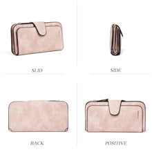 Charger l'image dans la galerie, Portefeuille Femme Grande Capacite PU Cuir Porte-Monnaie Elégant avec 16 Porte-Cartes y Compris 2 fenêtre d'identification, Zippé pour Femme (Rosé)
