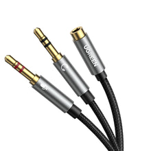 Charger l'image dans la galerie, UGREEN Adaptateur Jack Audio Stéréo 3.5mm Adaptateur Micro Casque Femelle vers 2 Mâle Câble Splitter Y Jack Audio Compatible avec Ordinateur PC Haut Parleur Enceinte 20cm

