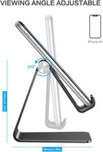 Charger l'image dans la galerie, OMOTON Support de téléphone réglable, Support de téléphone Portable entièrement en Aluminium pour Filmer, Compatible avec iPhone 14 Pro/13/12/Pro Max/11 Pro/XR/XS Max/SE/8, Noir
